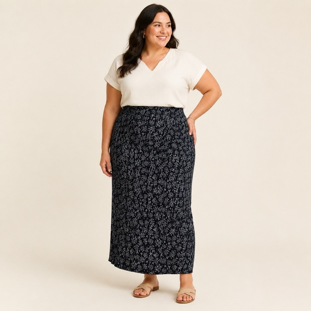 RipSkirt Hawaii Womens XXL Length 4 Farmhouse Twigs Black Gray Wrap Maxi Skirt